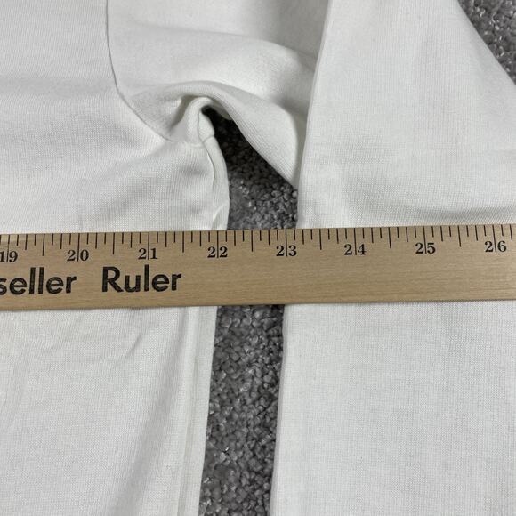 Adidas Sweatshirt Mens Medium Graphic Print Fleece Thin Streetwear White - Picture 11 of 15